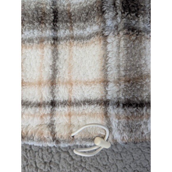 Aeropostale Women's Top Jacket Hooded Medium 1/4 Zip Fleece Fuzzy Crop Pullover - Picture 3 of 13